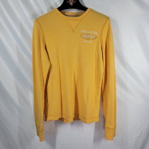 Hollister "Newport Beach" Men's Yellow 100% Cotton Thermal Shirt - Size M EUC